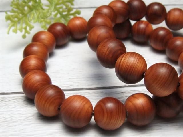 4A 崖柏木 ブレスレット 約10mm×19珠前後 ウッドビーズ 癒しの香り