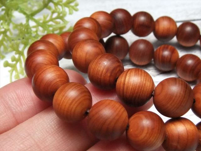 4A 崖柏木 ブレスレット 約10mm×19珠前後 ウッドビーズ 癒しの香り