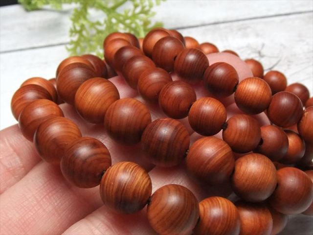 4A 崖柏木 ブレスレット 約10mm×19珠前後 ウッドビーズ 癒しの香り