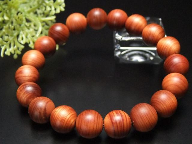 4A 崖柏木 ブレスレット 約10mm×19珠前後 ウッドビーズ 癒しの香り