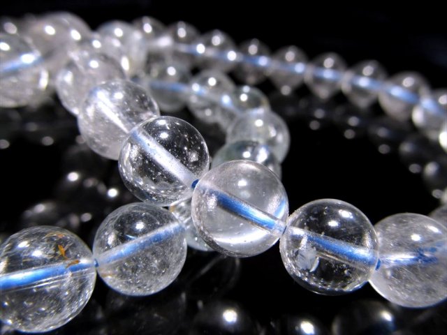 AA+ ナチュラルトパーズ ブレスレット 7.5mm-8mm×24珠前後 儚げな藍白