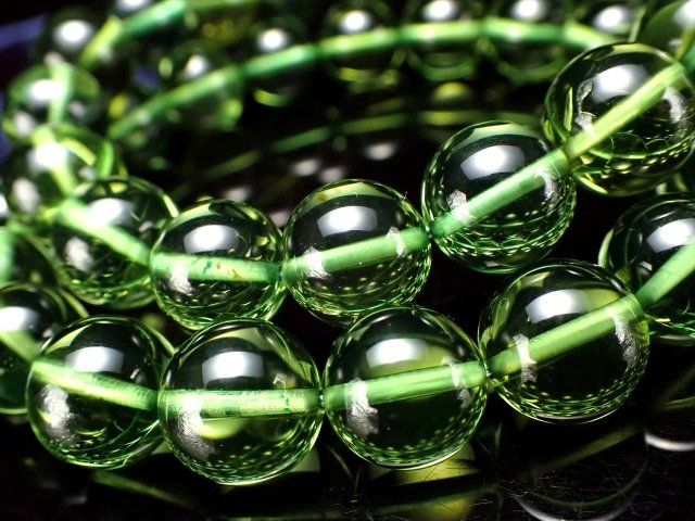 極上透明 5A グリーンアンバー ブレスレット 約5.5mm-6mm×36珠前後 発色美しいリトアニアアンバー バルト海産 パワーストーン 天然石