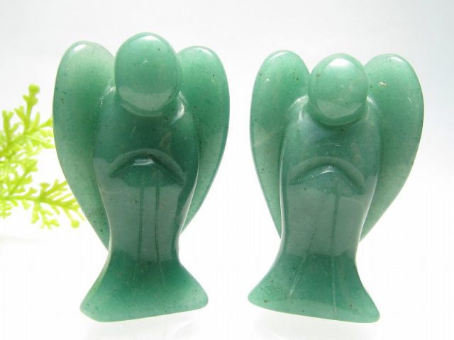 アベンチュリン エンジェル彫り 20g前後 1個売り 癒し・疲労回復 インテリアに 風水グッズ 天使 置物 パワーストーン 天然石