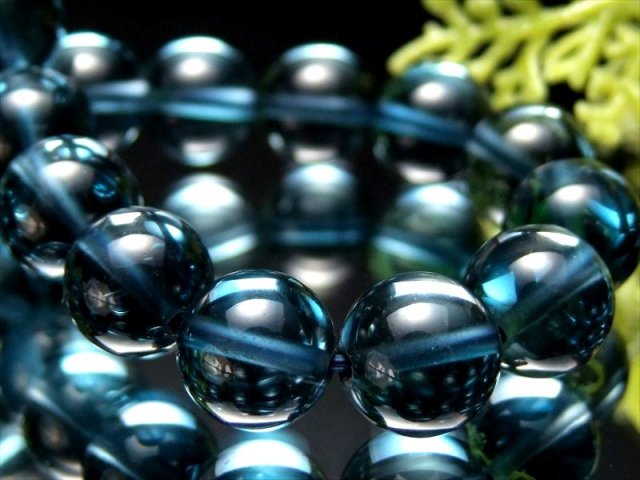 店頭展示中 過去最高品質 S級 宝石質 ロンドンブルートパーズ ブレスレット 10mm-10.5mm×20珠 11月の誕生石 明るい希望をもたらす石 1点もの ブラジル産 bl-