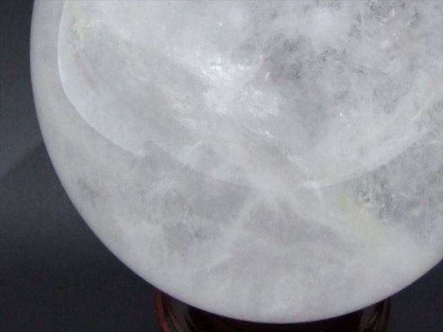 満月のような巨大水晶 天然水晶丸玉 クリスタルスフィア 回転台座付き