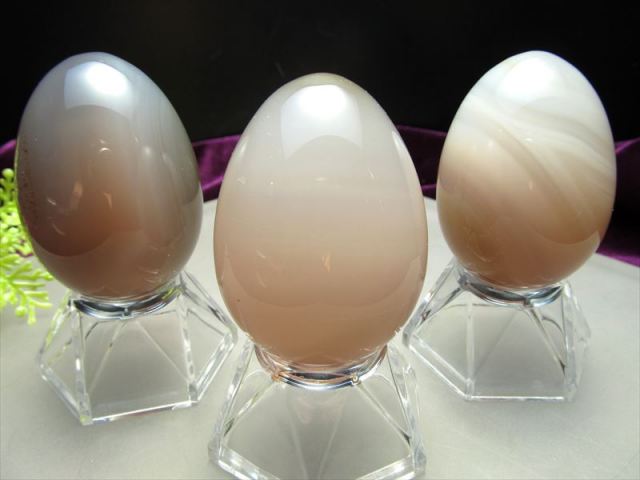 瑪瑙(アゲート) エッグ(卵型)置物 高さ約50mm 85g-90g前後 1個売り 人
