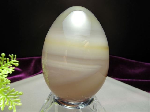 瑪瑙(アゲート) エッグ(卵型)置物 高さ約50mm 85g-90g前後 1個売り 人