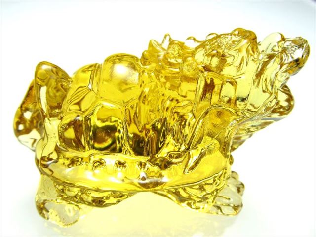 1個売り 金運カラー ゴールドカラー ロングイ アクリル製 置物 幅約60mm×35mm 重さ約70g前後 財運を高める瑞獣 金運カラー 龍亀