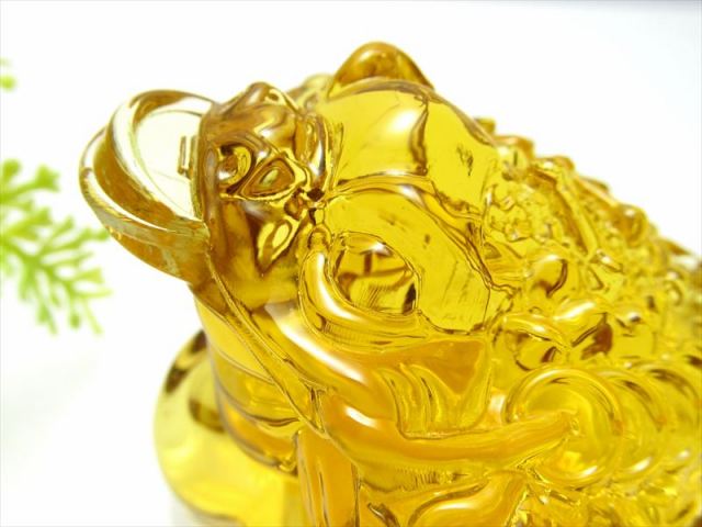 1個売り 金運カラー ゴールドカラー 三本脚カエル アクリル製 置物 幅