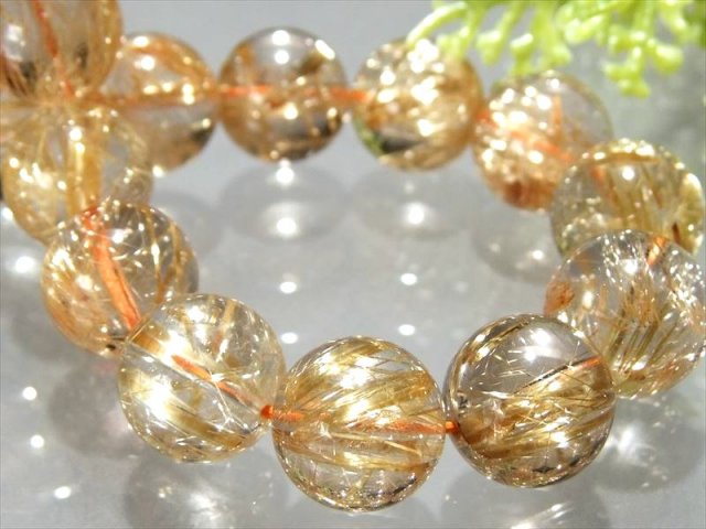最高級S級 プレミア ゴールドタイチンルチルクォーツ ブレスレット