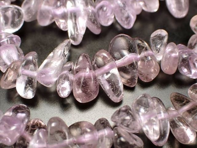 幅約6mm-10mm ラベンダーアメジスト×水晶 MIXさざれ連 一連 約38-40cm 優しい色合いMIX連 淡く儚いパステルカラー ブラジル産