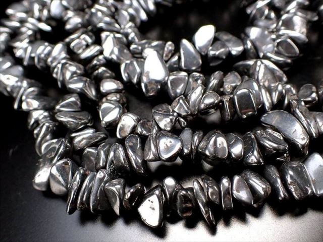 テラヘルツ鉱石 さざれ連 多角形ポリッシュタンブル形 約6mm-10mm 一連 約38-40cm 高純度 2026年 検査機関にて検査済み パワーストーン 天然石