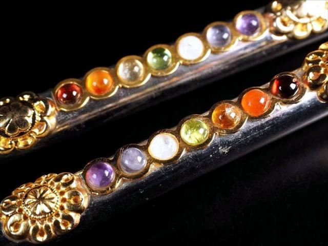 七つの宝石付き ヒマラヤ水晶 エンジェル付き マジックワンド 全長約
