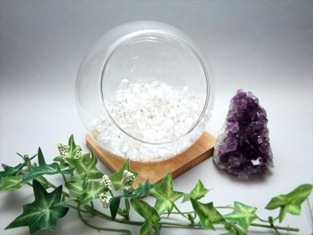 天然石 ボトリウム 5点セット アメジストクラスター+水晶さざれ300g+