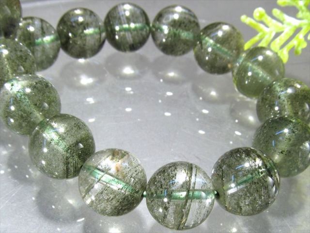 激レア 4A 千層グリーンガーデンクォーツ ブレスレット 9.5mm-10mm×21珠 濃厚グリーン 健康と長寿の石 庭園水晶 一点物 ブラジル産 bl-