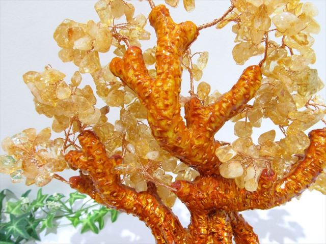 元宝タイプ 大 招財樹 シトリン 金のなる木 縦約30cm 黄水晶 風水