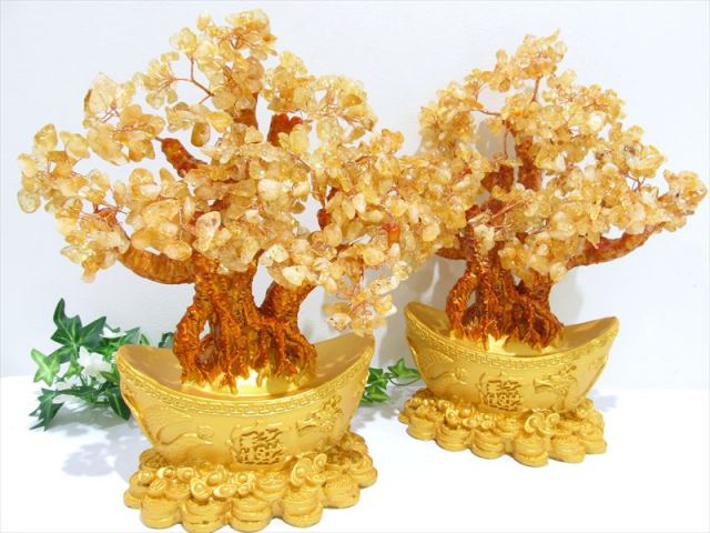 元宝タイプ 大 招財樹 シトリン 金のなる木 高さ約30cm 黄水晶 風水アイテム インテリアやプレゼントに シトリンツリー