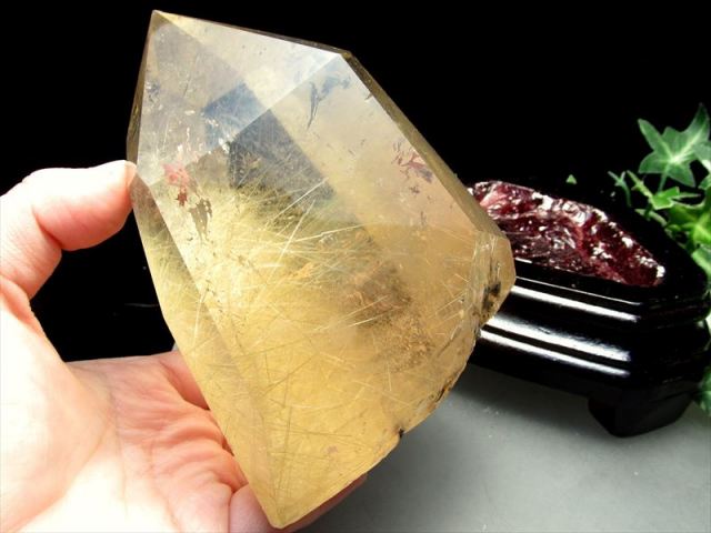 5A 超透明 虹入り ゴールド ルチルクォーツ 水晶ポイント 専用