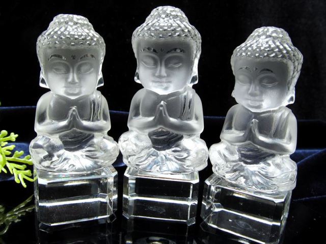 選べる台座2種類 天然水晶 ミニ大仏くん 彫刻置物 高さ35mm-45mm前後