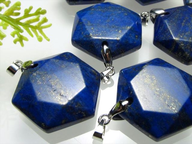 ラピスラズリ 六芒星カット ペンダントトップ 石サイズ縦約28mm 『最強