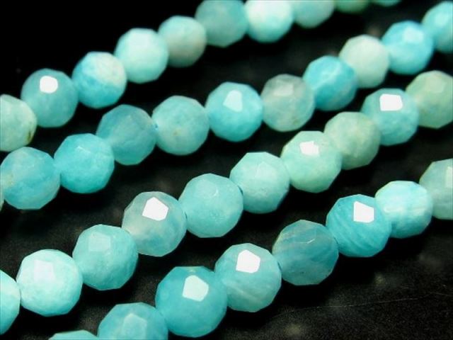 約4mm アマゾナイト ミラーカット 一連 約38-40cm 高品質入荷 極上 天然石 ビーズ パワーストーン