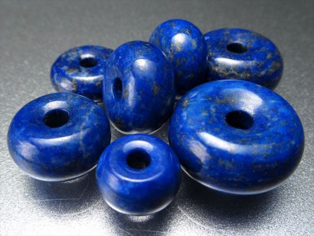 値下げ 1粒売り ラピスラズリ ドーナツ型 ビーズ 中サイズ 重さ約6g