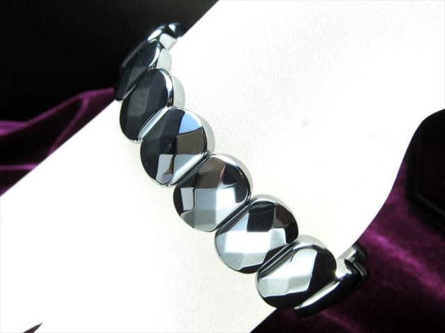 ミラーカットタイプ テラヘルツ鉱石 バングルブレスレット W=14mm×9mm×19珠 肉厚 話題の 高純度 テラヘルツ 鉱石 2020年 検査機関にて検査済み 本物保証