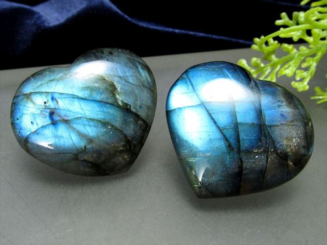 4A ラブラドライト ハート型 タンブル 重さ 約40g-45g 1個売り ブルーシラー レインボーシラー ゴールドシラー マダガスカル産 パワーストーン 天然石