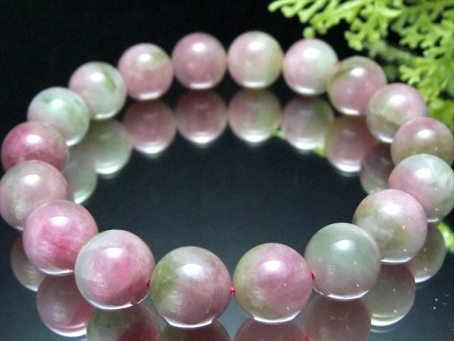 天然石　ウォーターメロントルマリン　桜餅カラー　大玉ブレスレット 天然石 ウォーターメロントルマリン 桜餅カラー 大玉ブレスレット