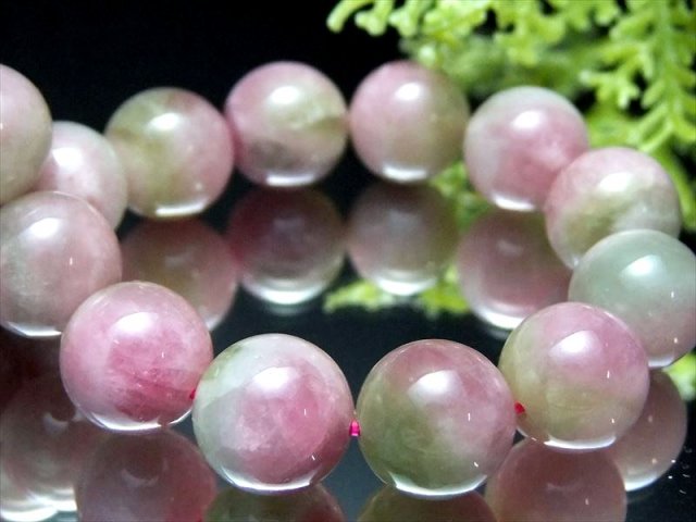 明るめカラー 大粒 4A+ ウォーターメロン トルマリン ブレスレット