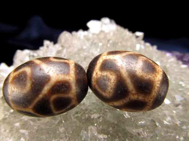 最高級 至純黒朱砂馬蹄痕 亀甲蓮花天珠 きっこうれんかてんじゅ 全長約20mm前後 1個売り 仕事の成功・平和な生活・交際運の向上・心身浄化