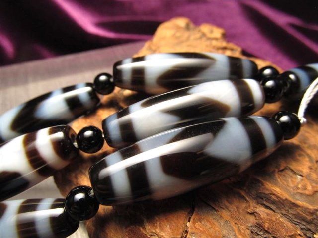 虎牙天珠 連 天珠サイズ約37mm 一連5個付き ギャンブル必勝・強運獲得・競争勝利 お買い得 天珠連販売