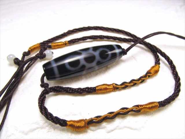 デザイン組み紐ネックレス 首周りサイズ60cm シンプルタイプ ブラウン 天珠 天然石が装着可能 タイプN パワーストーン 天然石
