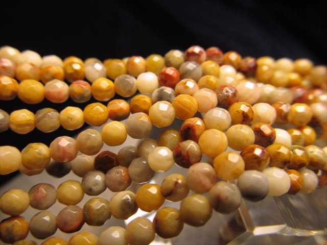 3mm珠 クレイジーアゲート 連 約37-39cm 穴径約0.6mm カットタイプ 極小サイズ メキシコ産 パワーストーン 天然石