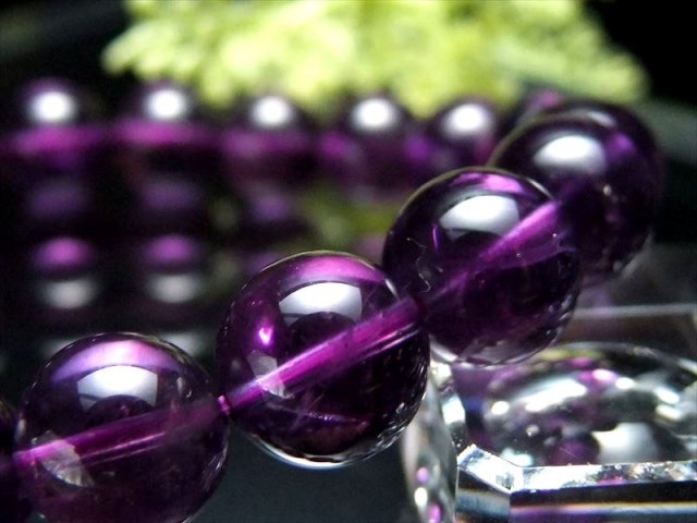 濃い紫ウルグアイ産 5A アメジスト ブレスレット 10.5mm-11mm×19珠