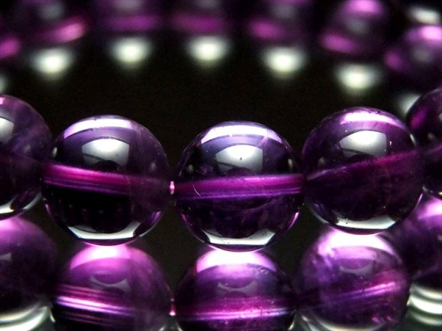 【希少】ウルグアイ アメジスト 10mmブレスレット 浄化 濃い 天然石 紫 濃い紫ウルグアイ産 5A アメジスト ブレスレット 10.5mm-11mm×19珠