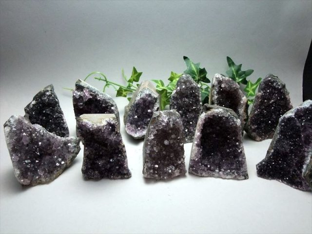 天然石 ボトリウム 5点セット アメジストクラスター+水晶さざれ300g+