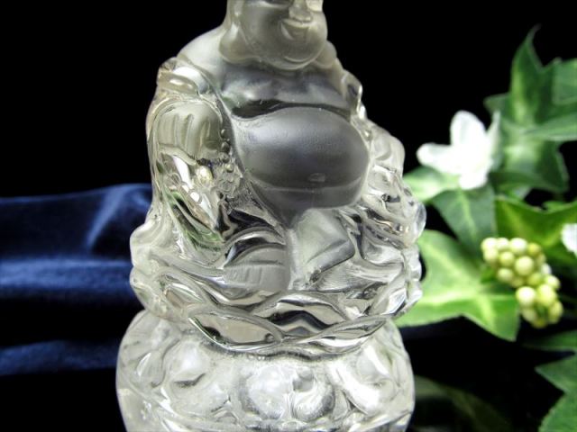天然水晶　彫刻の布袋尊 天然水晶 彫刻の布袋尊