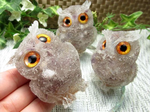 スーパーセブンサザレ入り フクロウ型 オルゴナイト 重さ約90g-100g 1