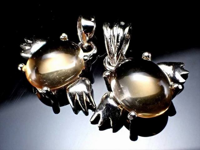 激安宣言 シトリン 黄水晶 エンジェルペンダントトップ 石サイズ縦約9mm 1個売り オーバル型 天使ペンダントトップ Silver925 ブラジル産 geki-tensiA13