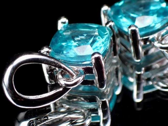 5A スカイブルーアパタイト 燐灰石 ペンダントトップ スクエアカット