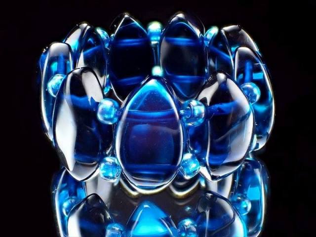 サファイアブルーアンバー 天然琥珀 リーフカットリング 石サイズ縦幅約11mm-12mm 指輪 リング 植物由来ならではの優しい肌触り フリーサイズ タイプC