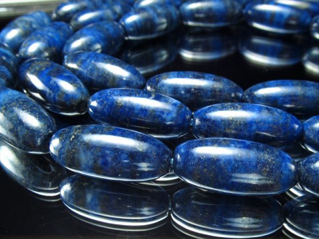 連売り ラピスラズリ 青金石 天珠型 1珠の長さ約22mm 幅約10mm 一連 約