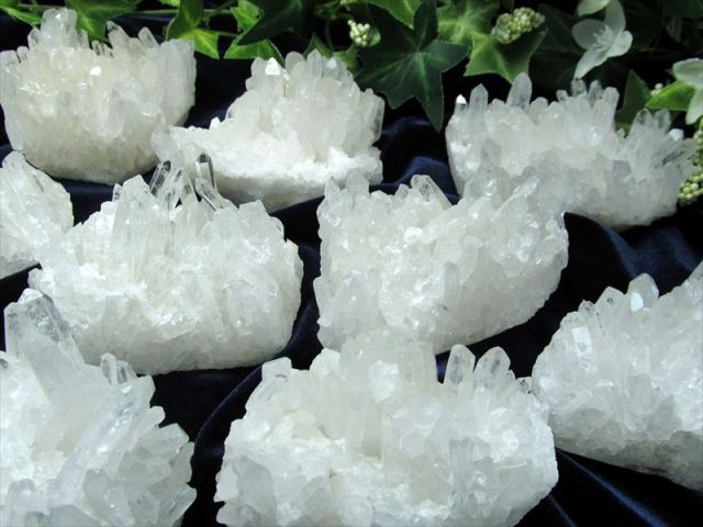 天然石 ボトリウム 5点セット 四川水晶クラスター+アメジストさざれ