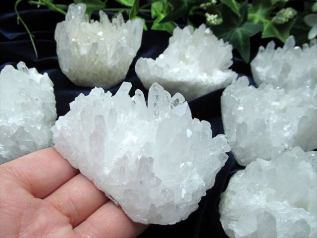 天然石 ボトリウム 5点セット 四川水晶クラスター+アメジストさざれ