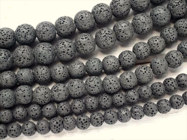 ラバストーン ラヴァストーン 溶岩石 約10mm珠 一連 約37cm-39cm 地球・大地の生命力を感じる天然ラバ ナチュラルカラー マダガスカル産 パワーストーン