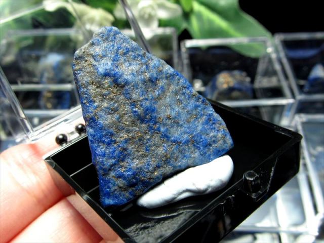 ミニチュア原石シリーズ ラピスラズリ 原石 ケース付き コレクションや標本に 最強の幸運を引き寄せる アフガニスタン 2023年2月入荷の画像 パワーストーン