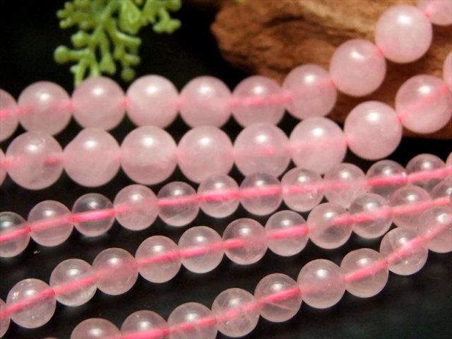 ローズクォーツ 約8mm珠 一連 約37-39cm 激安宣言 紅水晶 天然石