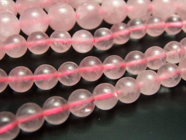激安宣言 約4mm珠 ローズクォーツ 紅水晶 一連 約37-39cm 天然石