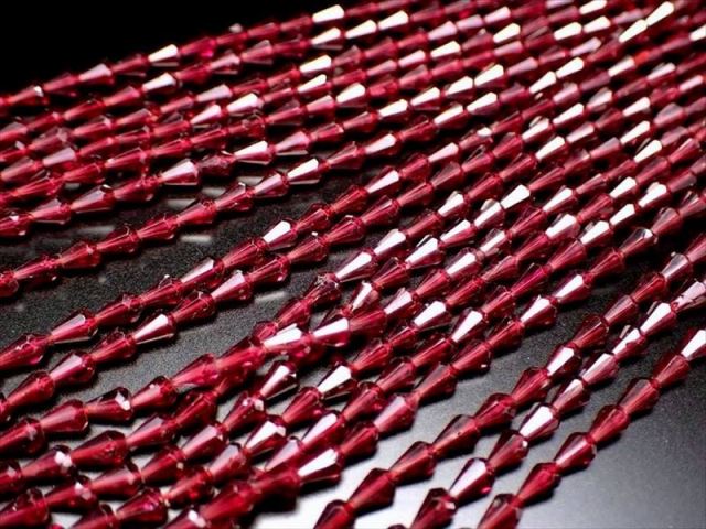 ロードライトガーネット 柘榴石 ドロップカット 縦約4mm-5mm×横約3mm